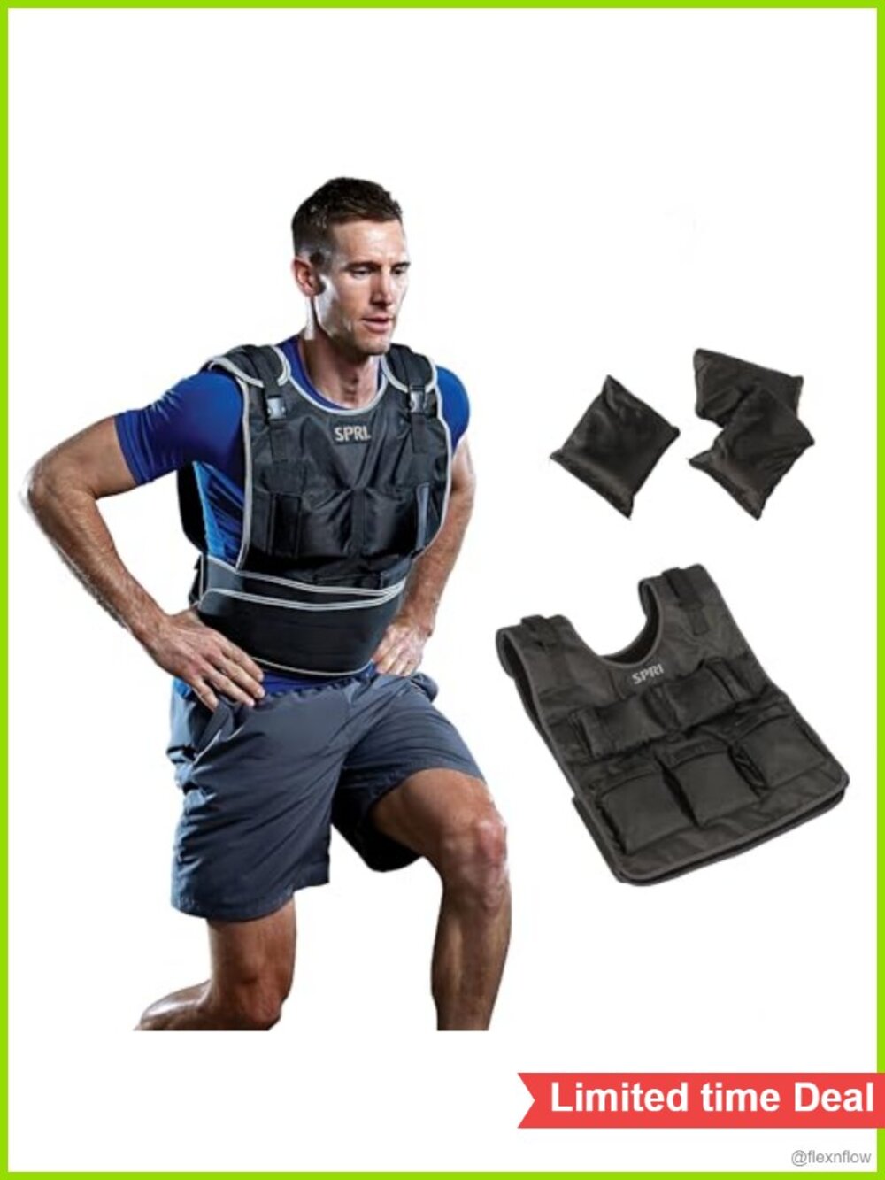 SPRI 20 lb Adjustable Weighted Vest for Strength & Cardio Training
